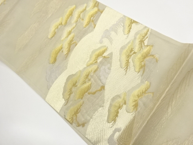 JAPANESE FUKURO OBI FOR SUMMER / WOVEN ROUGH WAVE